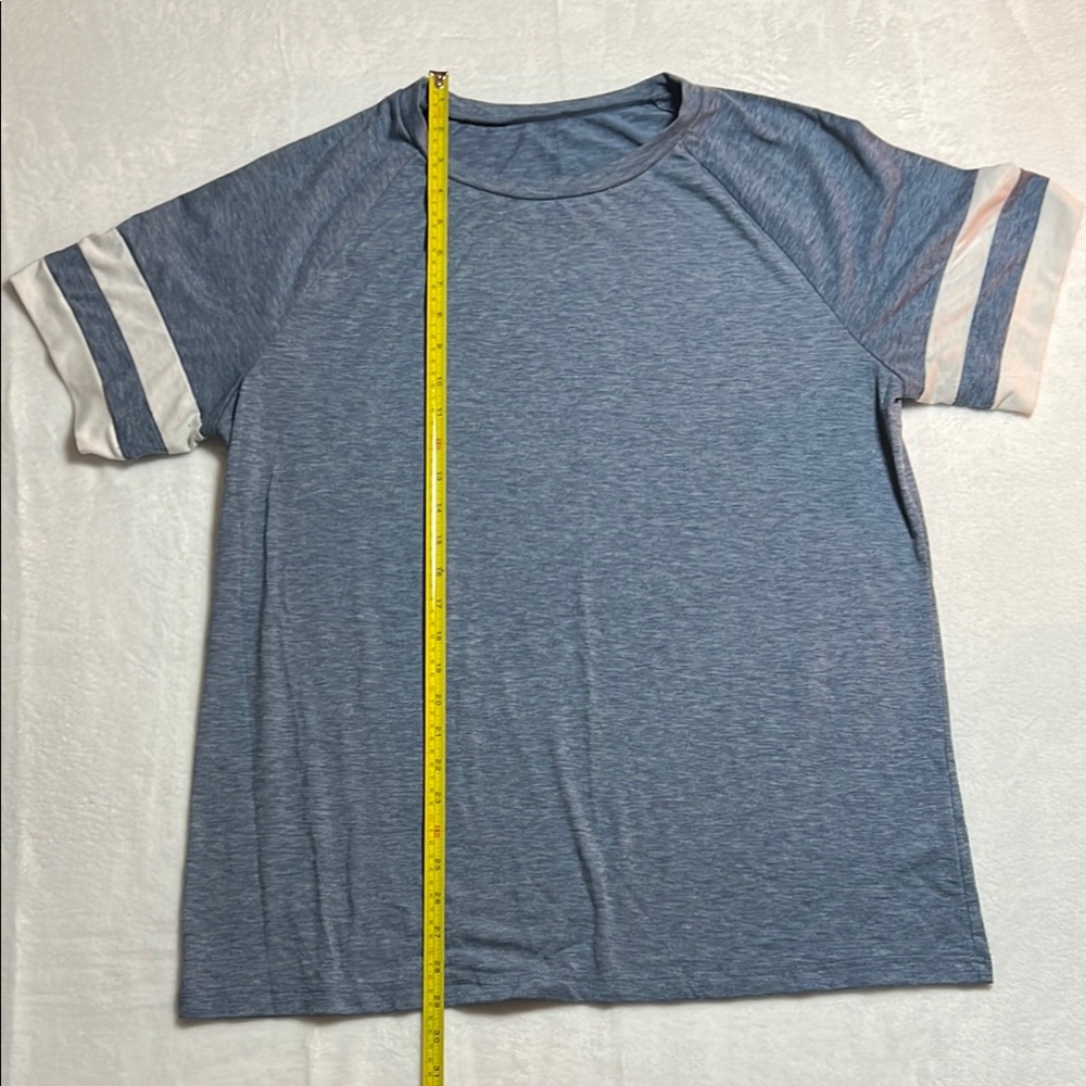 Blue and White Varsity Raglan T-Shirt - Picture 10 of 11